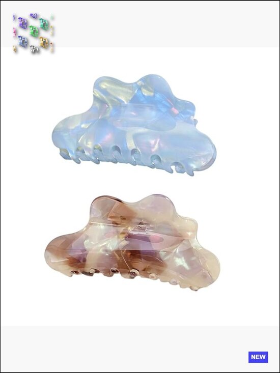 2pc Cute Cloud Shape Acrylic Hair Clips for Thick Thin Hair Stylish Claw